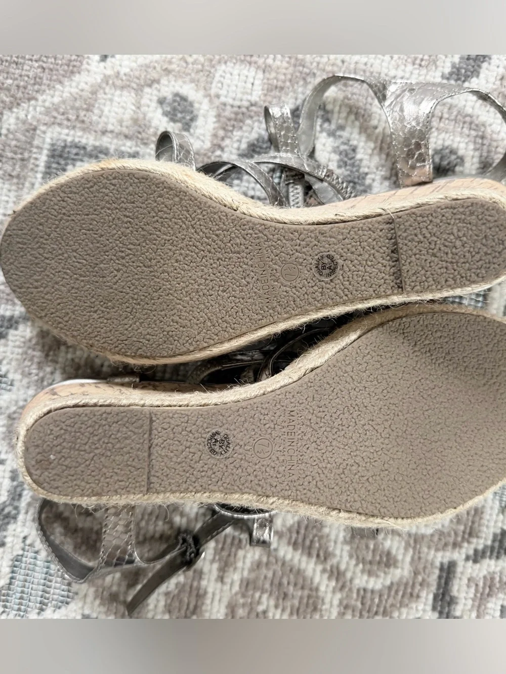 St. John’s Bay Silver Strappy Wedge Sandals